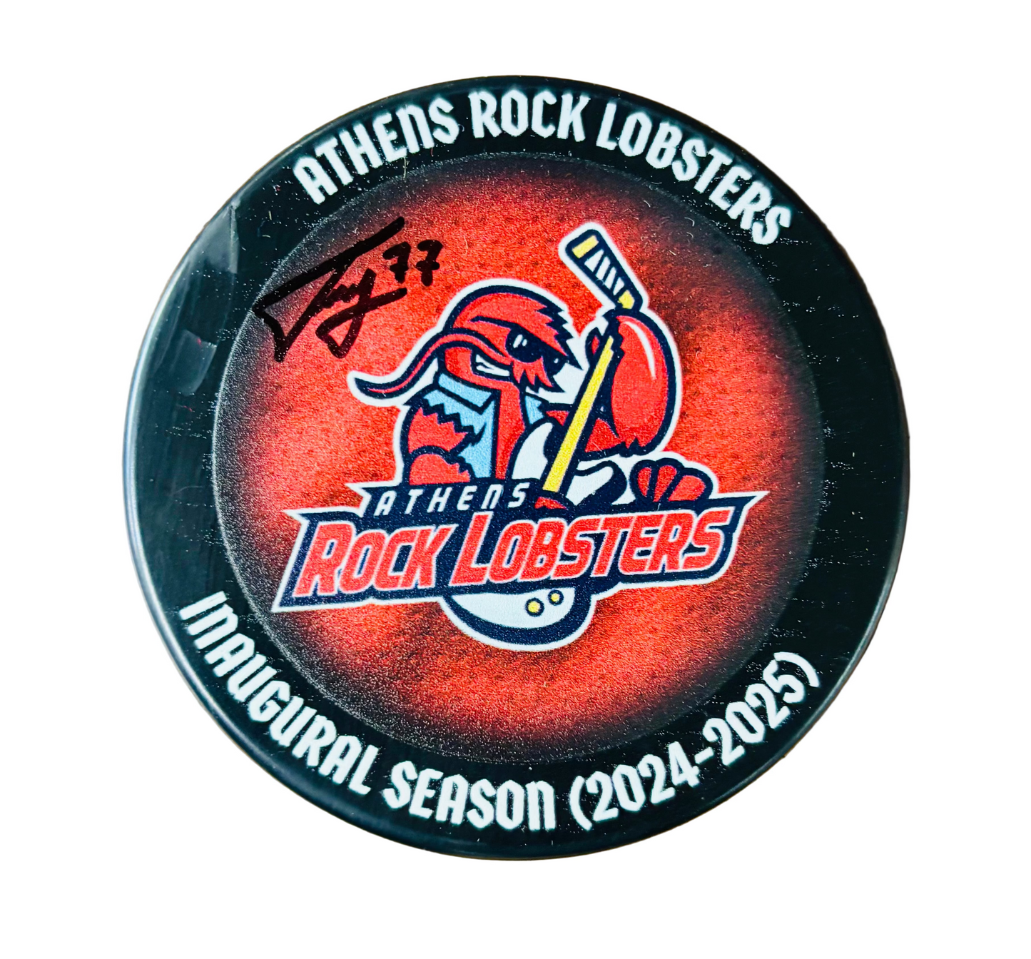 Autographed Inaugural Season Puck 2024-2025 #77 Daniil Glukharev