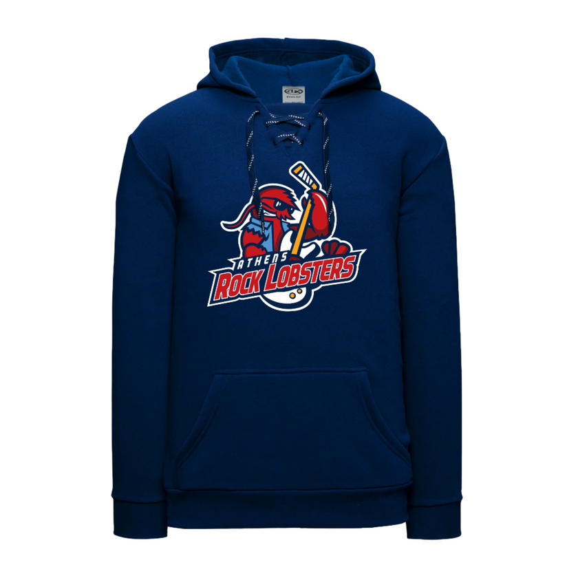 Navy Lace-up Hood With Twill Applique