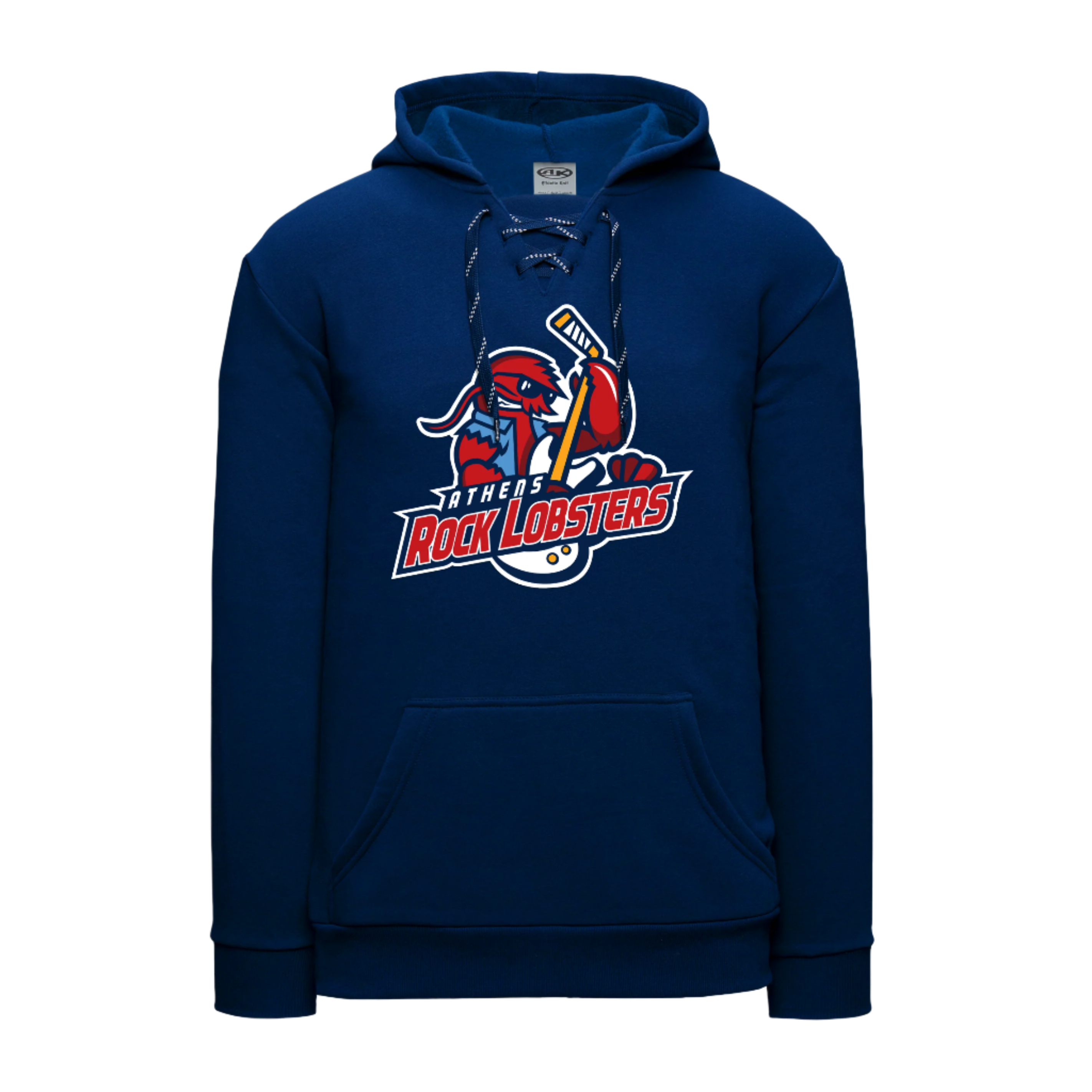 Navy Lace-up Hood With Twill Applique