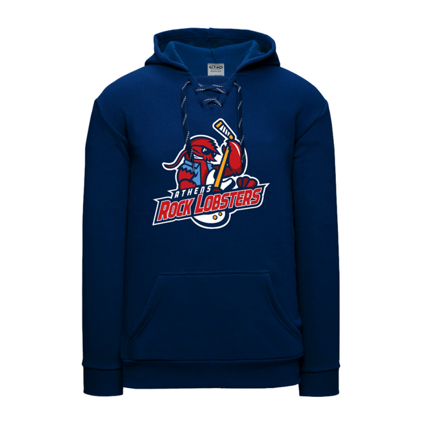 Navy Lace-up Hood With Twill Applique