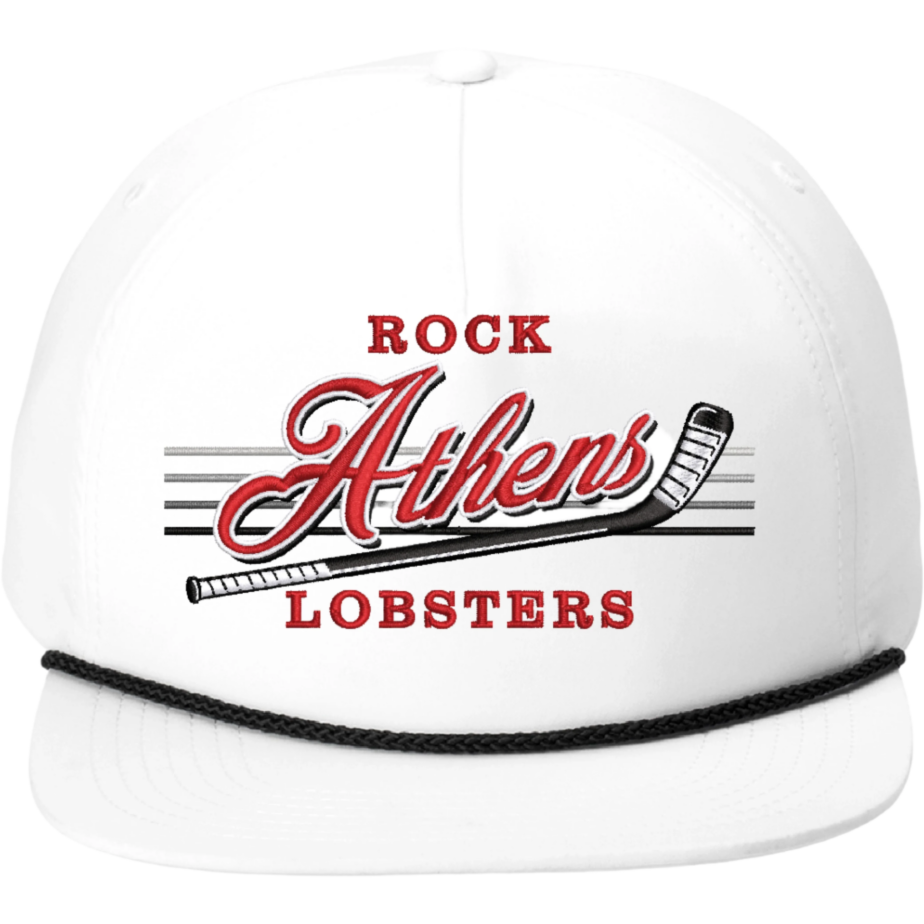 White/Black Poly Rope Hat