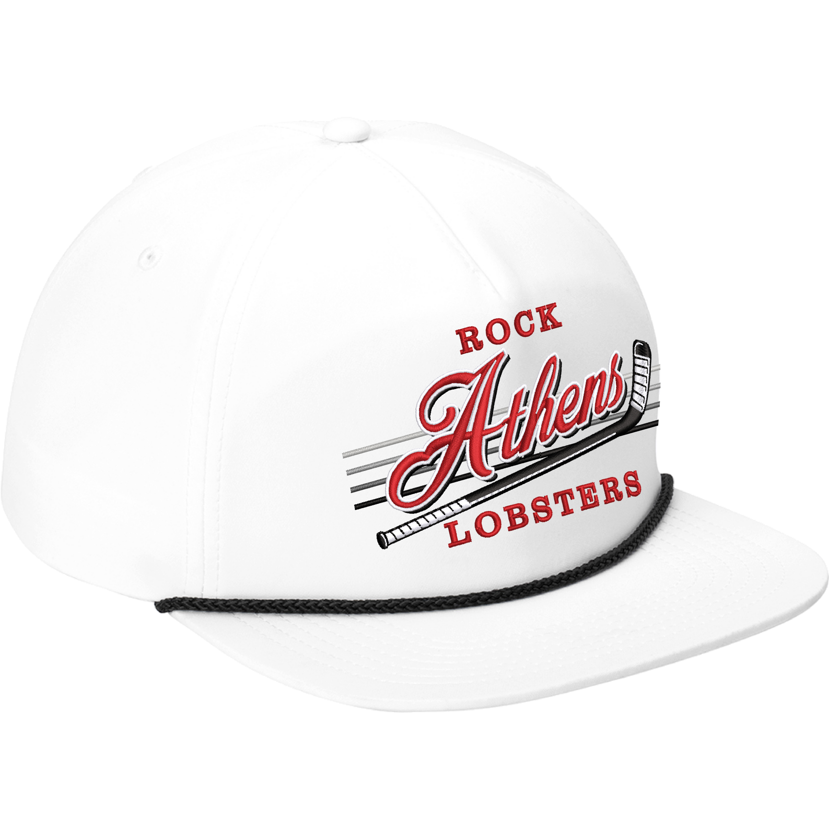 White/Black Poly Rope Hat