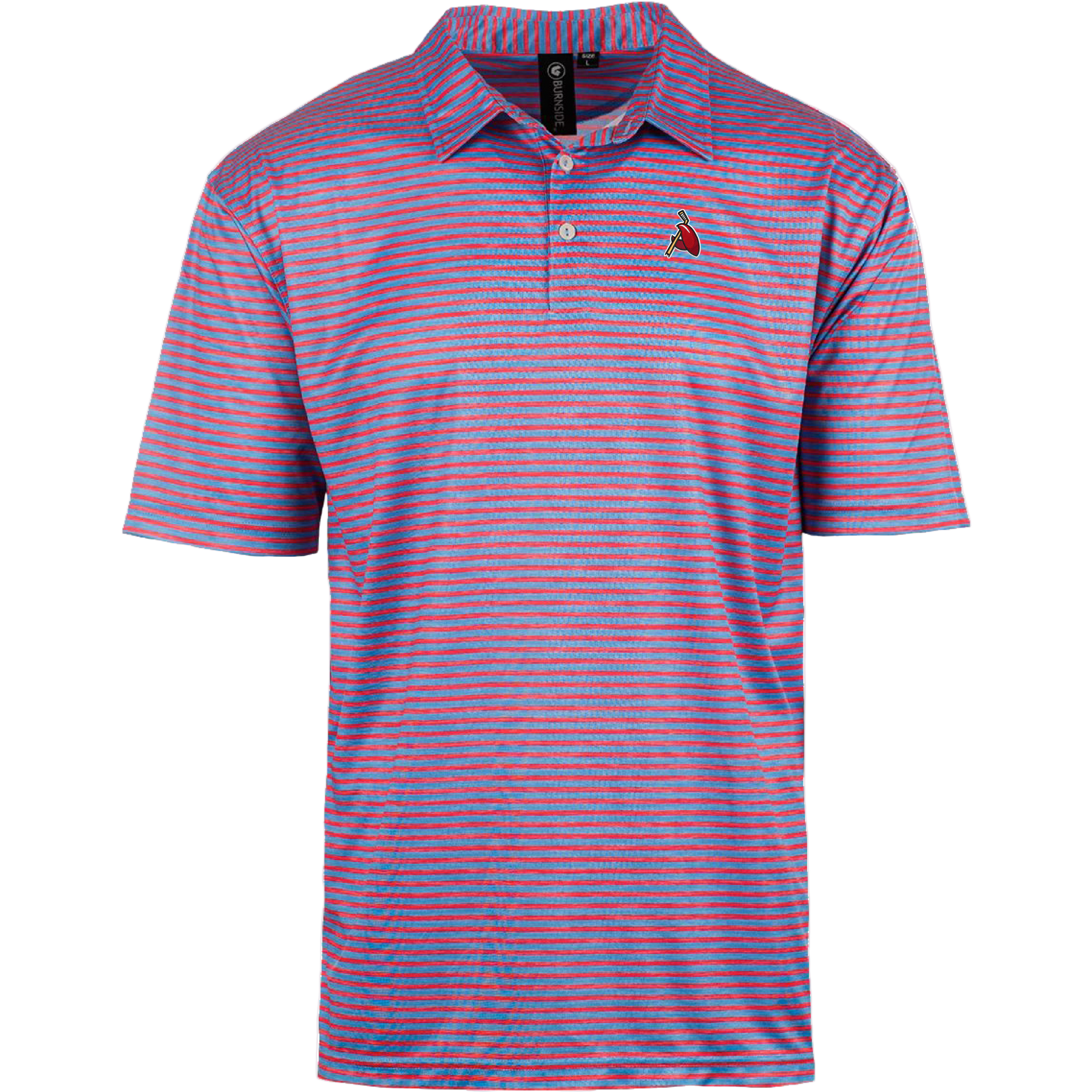 Red and Blue Striped Claw Golf Polo