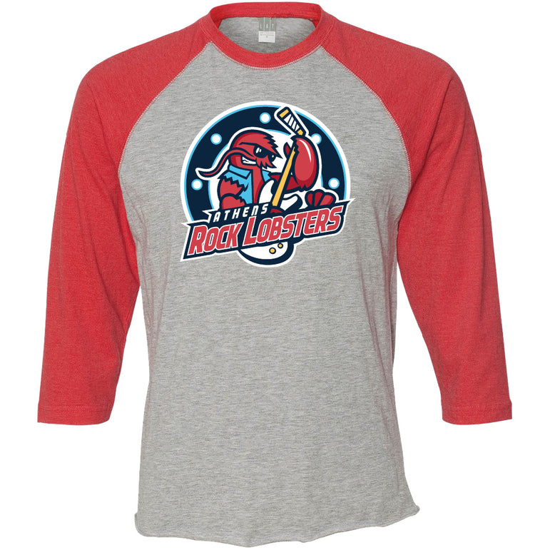 Heather/Red Youth Raglan 3/4 Tee