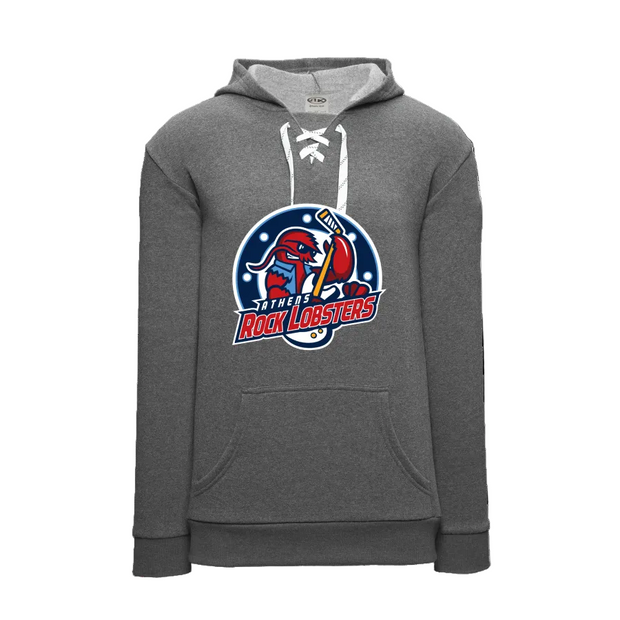 Charcoal Lace-up Hood with Twill Appliqué