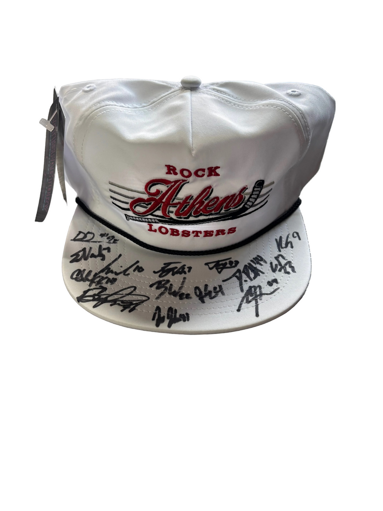White/Black Poly Rope Hat: Team Autographed 2025-2026