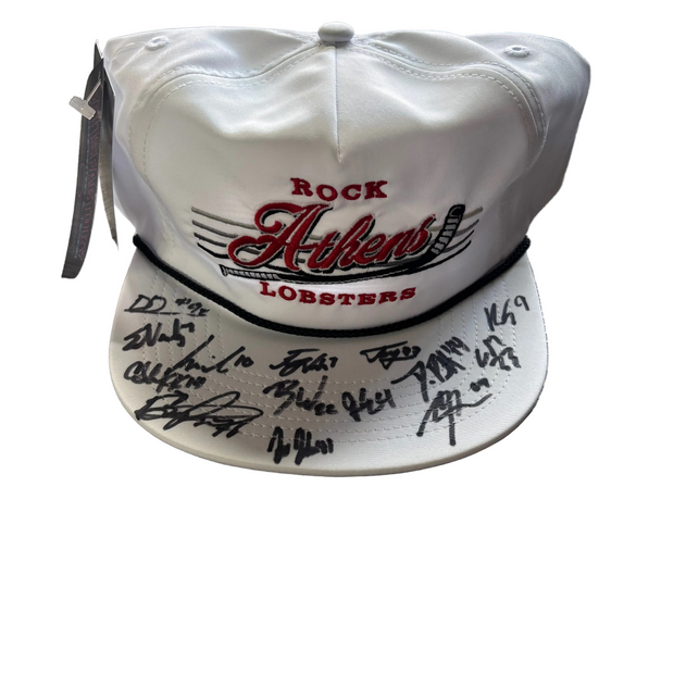 White/Black Poly Rope Hat: Team Autographed 2025-2026