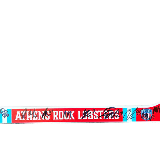 Updated-Team Autographed Red Mini Hockey Stick 2026