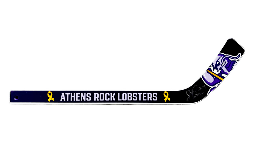 2024-2025 Autographed "Stick It to Cancer" Mini Hockey Stick #24 Justin Portillo