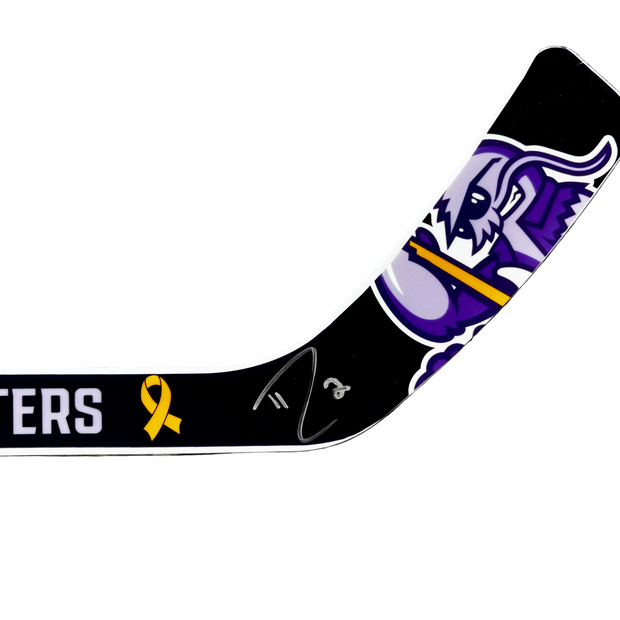 2024-2025 Autographed "Stick It to Cancer" Mini Hockey Stick #2 Riley Robertson