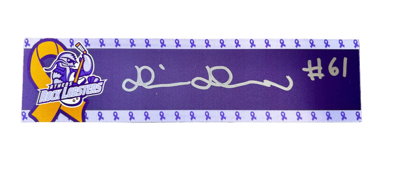 Autographed "Stick It to Cancer" Name Plate (2" × 8") Dionne Demke #61