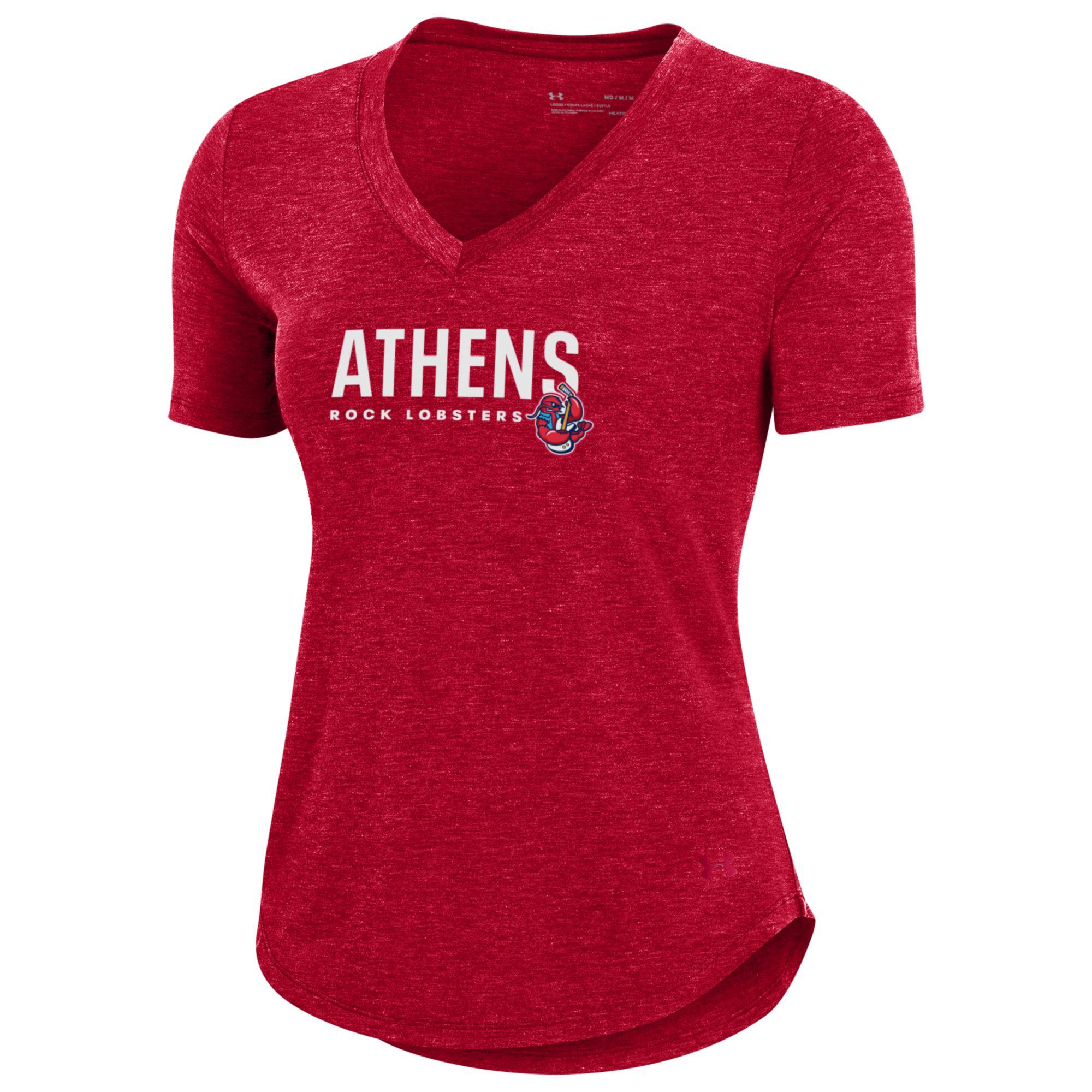 Under Armour Women s Red Heather V Neck Tee