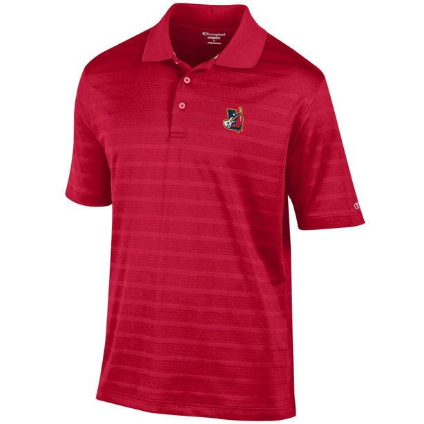Men's Champion Textured Solid Red Polo