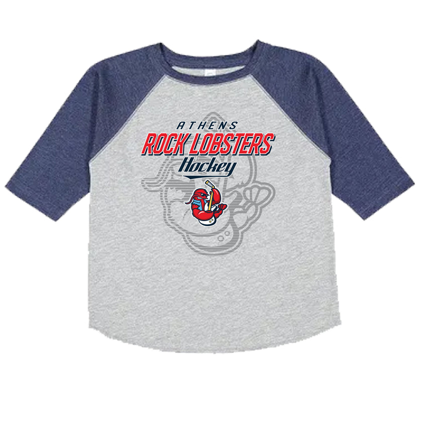 Heather/Navy Toddler 3/4 Tee